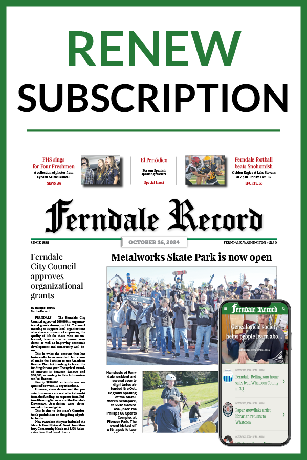 Renew your subscription to the Ferndale Record